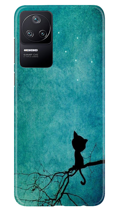 Moon cat Mobile Back Case for Poco F4 (Design - 70) Moon cat Case for Poco F4