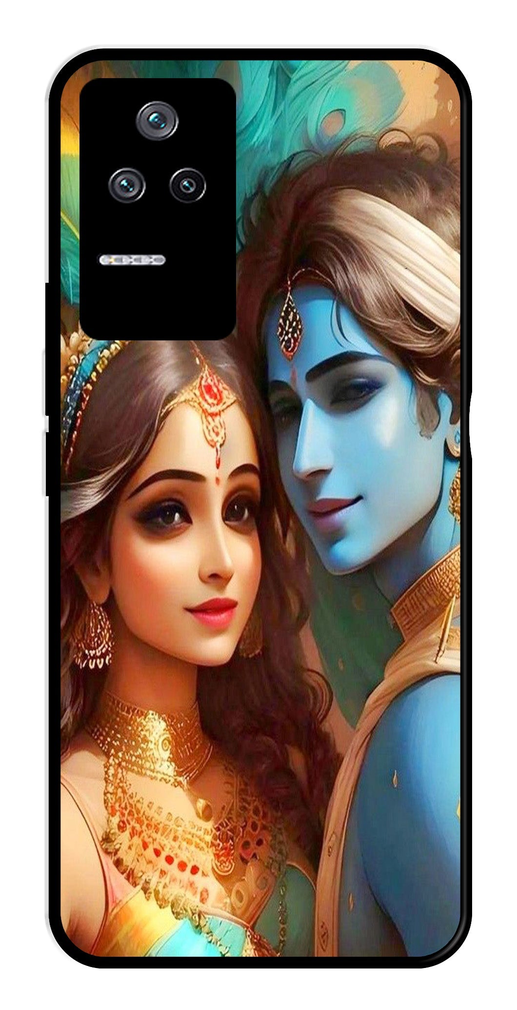 Lord Radha Krishna Metal Mobile Case for Poco F4 5G Lord Radha Krishna Metal Mobile Case for Poco F4 5G (Design No -01)