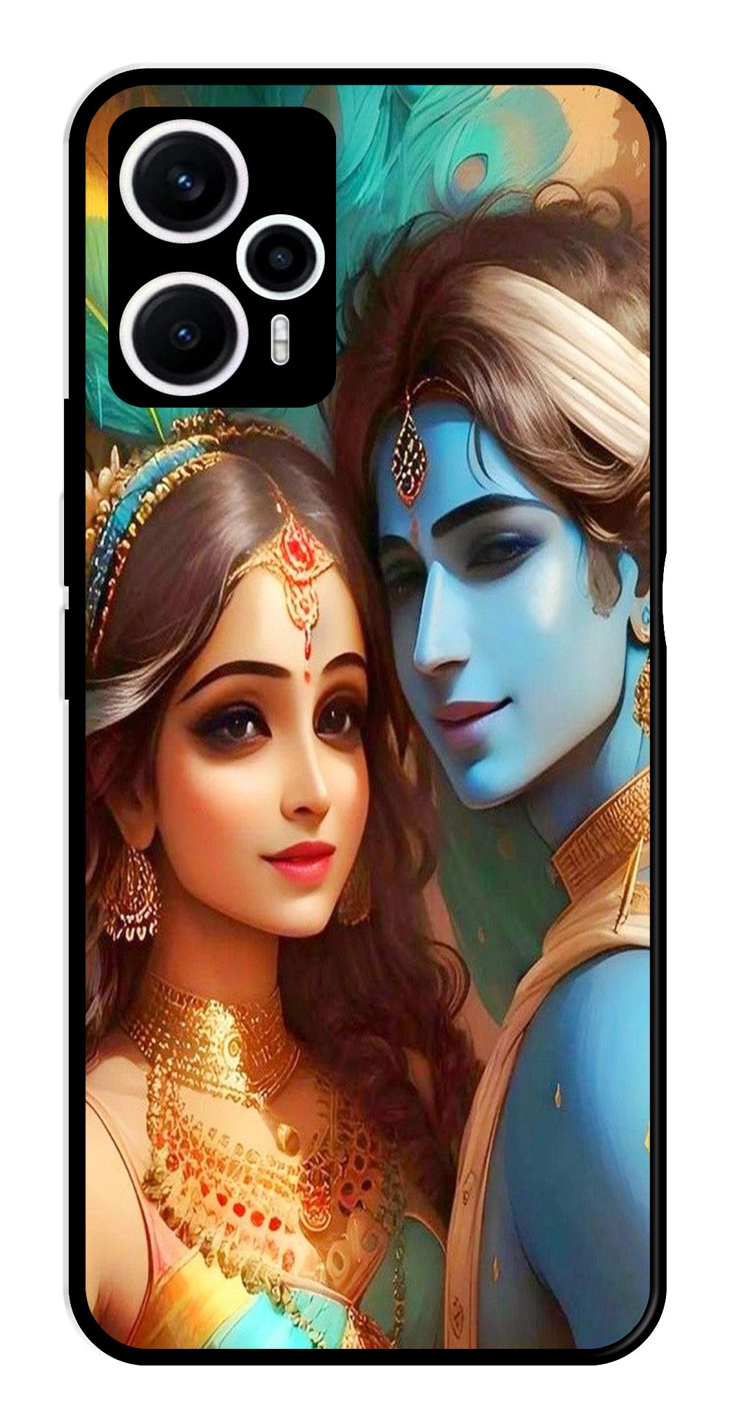 Lord Radha Krishna Metal Mobile Case for Poco F5 5G Lord Radha Krishna Metal Mobile Case for Poco F5 5G (Design No -01)