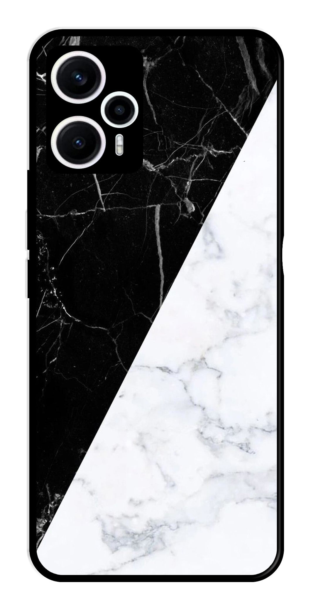 Black White Marble Design Metal Mobile Case for Poco F5 5G Black White Marble Design Metal Mobile Case for Poco F5 5G (Design No -09)