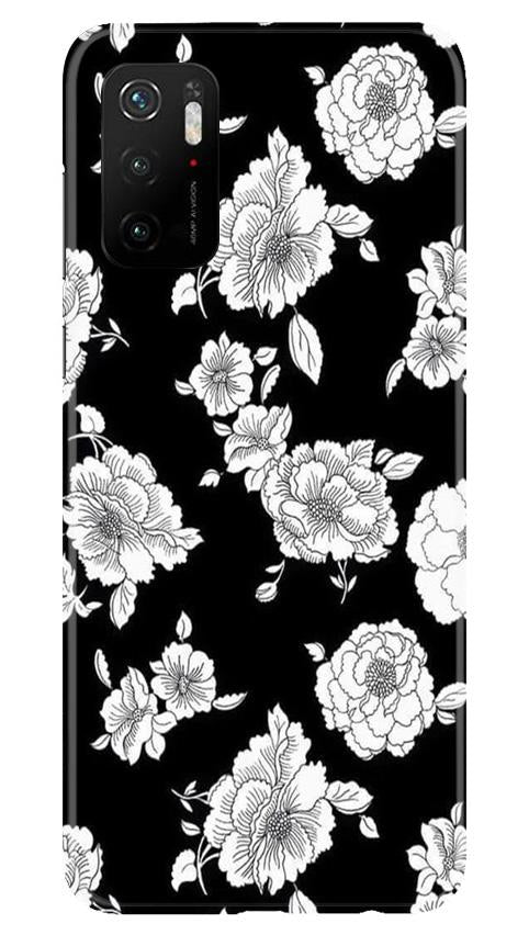 White flowers Black Background Mobile Back Case for Poco M3 Pro (Design - 9) White flowers Black Background Case for Poco M3 Pro