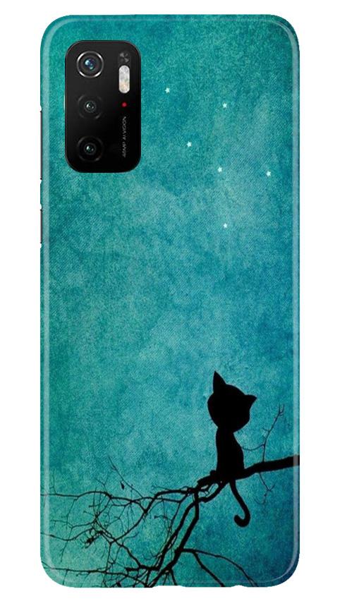 Moon cat Mobile Back Case for Poco M3 Pro (Design - 70) Moon cat Case for Poco M3 Pro