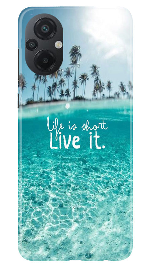 Life is short live it Mobile Back Case for Poco M5 (Design - 45) Life is short live it Case for Poco M5