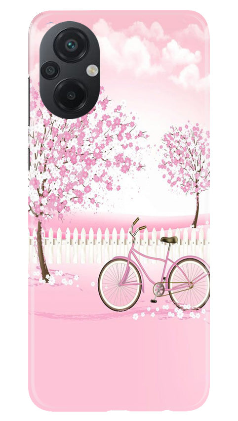 Pink Flowers Cycle Mobile Back Case for Poco M5 (Design - 102) Pink Flowers Cycle Case for Poco M5 (Design - 102)