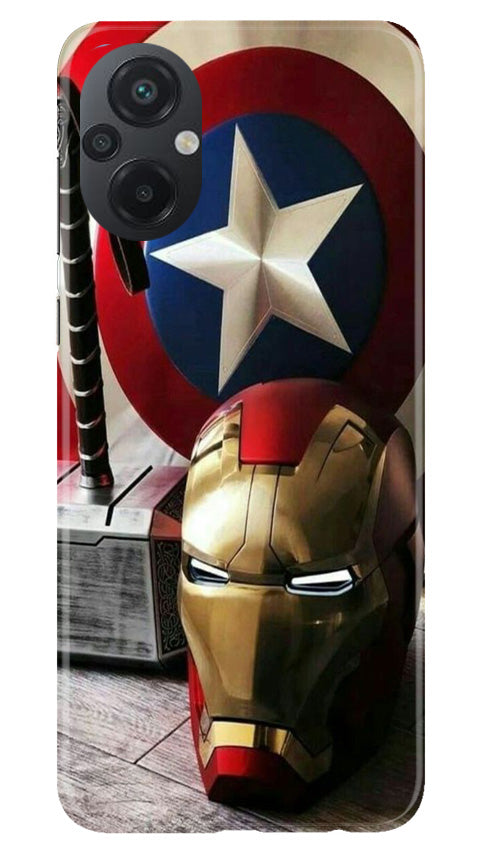 Ironman Captain America Mobile Back Case for Poco M5 (Design - 223) Ironman Captain America Case for Poco M5 (Design No. 223)