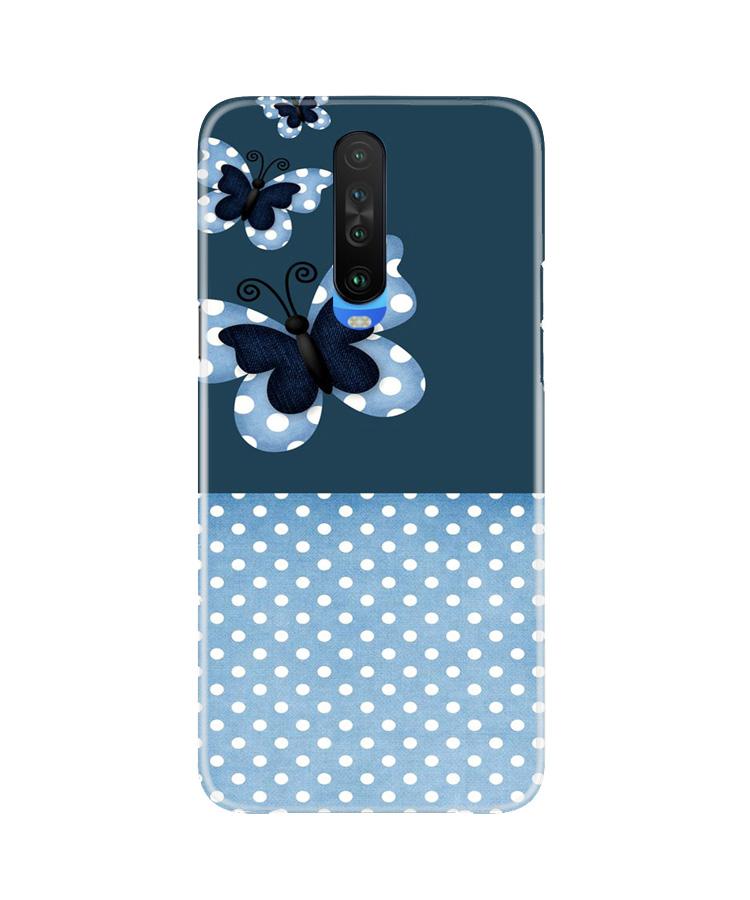 White dots Butterfly Mobile Back Case for Poco X2 (Design - 31) White dots Butterfly Case for Poco X2