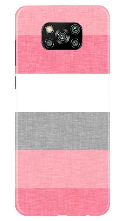 Pink white pattern Mobile Back Case for Poco X3 (Design - 55) Pink white pattern Case for Poco X3