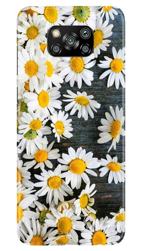 White flowers2 Mobile Back Case for Poco X3 (Design - 62) White flowers2 Case for Poco X3