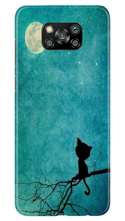 Moon cat Mobile Back Case for Poco X3 Pro (Design - 70) Moon cat Case for Poco X3 Pro