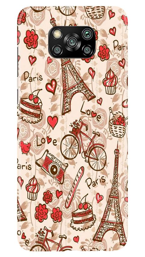 Love Paris Mobile Back Case for Poco X3 (Design - 103) Love Paris Case for Poco X3 (Design - 103)