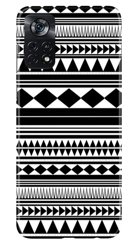 Black white Pattern Mobile Back Case for Poco X4 Pro (Design - 5) Black white Pattern Case for Poco X4 Pro