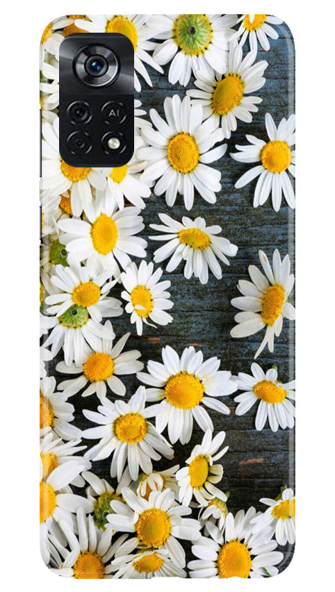 White flowers2 Mobile Back Case for Poco X4 Pro (Design - 62) White flowers2 Case for Poco X4 Pro