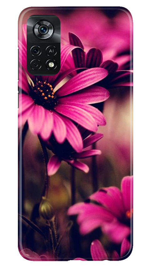Purple Daisy Mobile Back Case for Poco X4 Pro (Design - 65) Purple Daisy Case for Poco X4 Pro