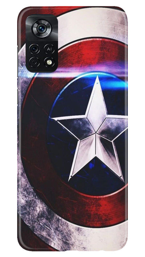 Captain America Mobile Back Case for Poco X4 Pro (Design - 249) Captain America Case for Poco X4 Pro (Design No. 218)