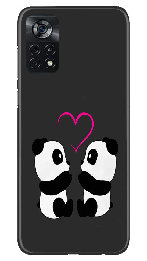 Panda Love Mobile Back Case for Poco X4 Pro (Design - 355) Panda Love Mobile Back Case for Poco X4 Pro (Design - 355)