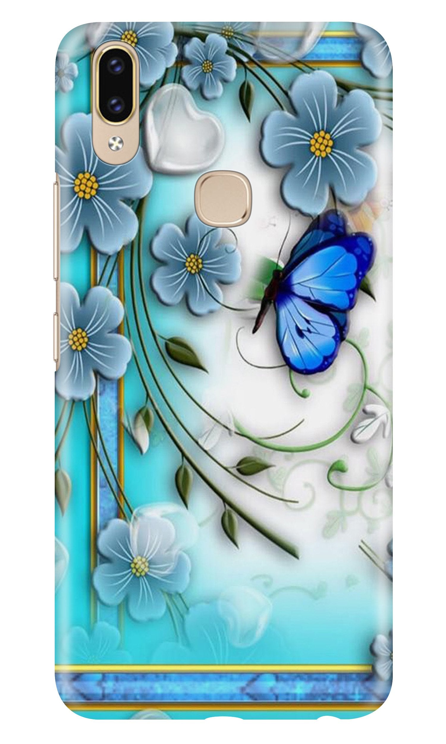 Blue Butterfly Mobile Back Case for Asus Zenfone Max Pro M2 (Design - 21) Blue Butterfly Case for Asus Zenfone Max Pro M2