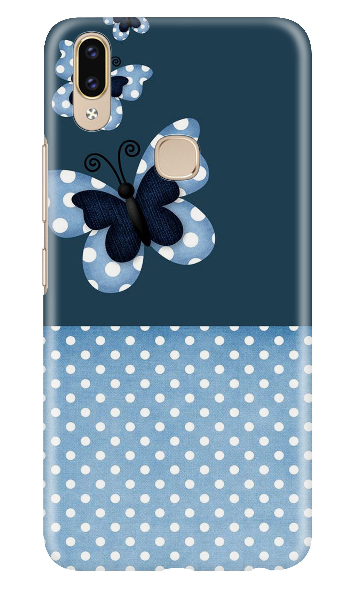 White dots Butterfly Mobile Back Case for Asus Zenfone Max M2 (Design - 31) White dots Butterfly Case for Asus Zenfone Max M2