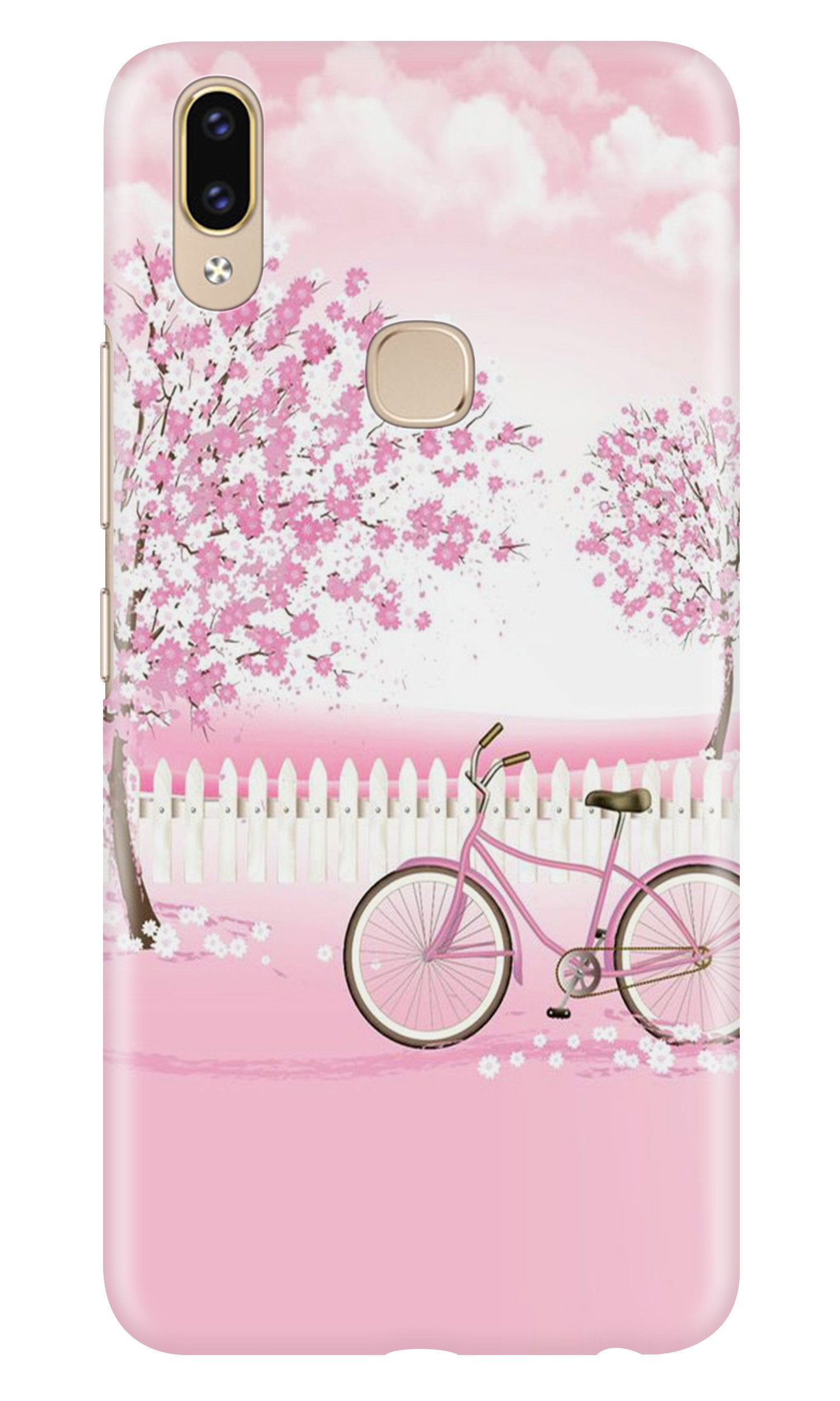 Pink Flowers Cycle Mobile Back Case for Asus Zenfone Max M2 (Design - 102) Pink Flowers Cycle Case for Asus Zenfone Max M2 (Design - 102)
