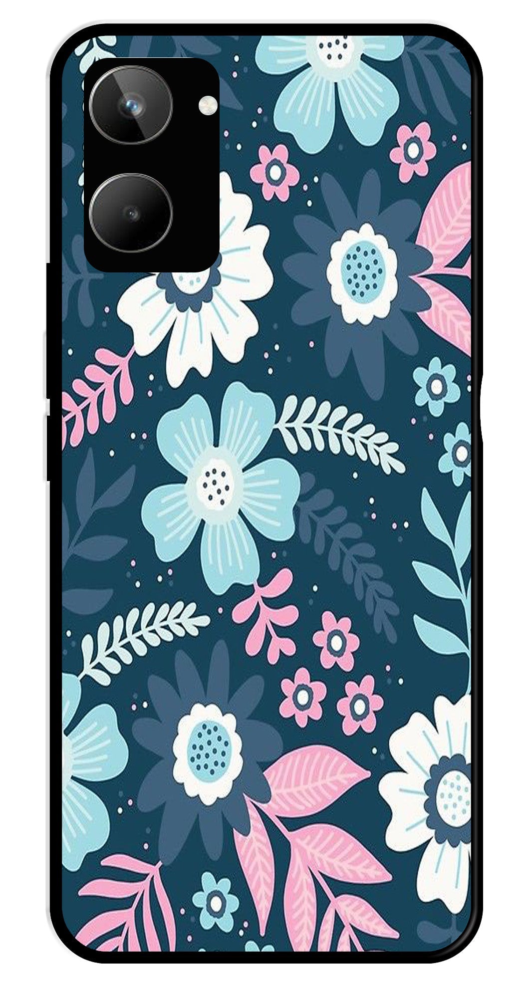 Flower Leaves Design Metal Mobile Case for Realme 10 (Design No -50)