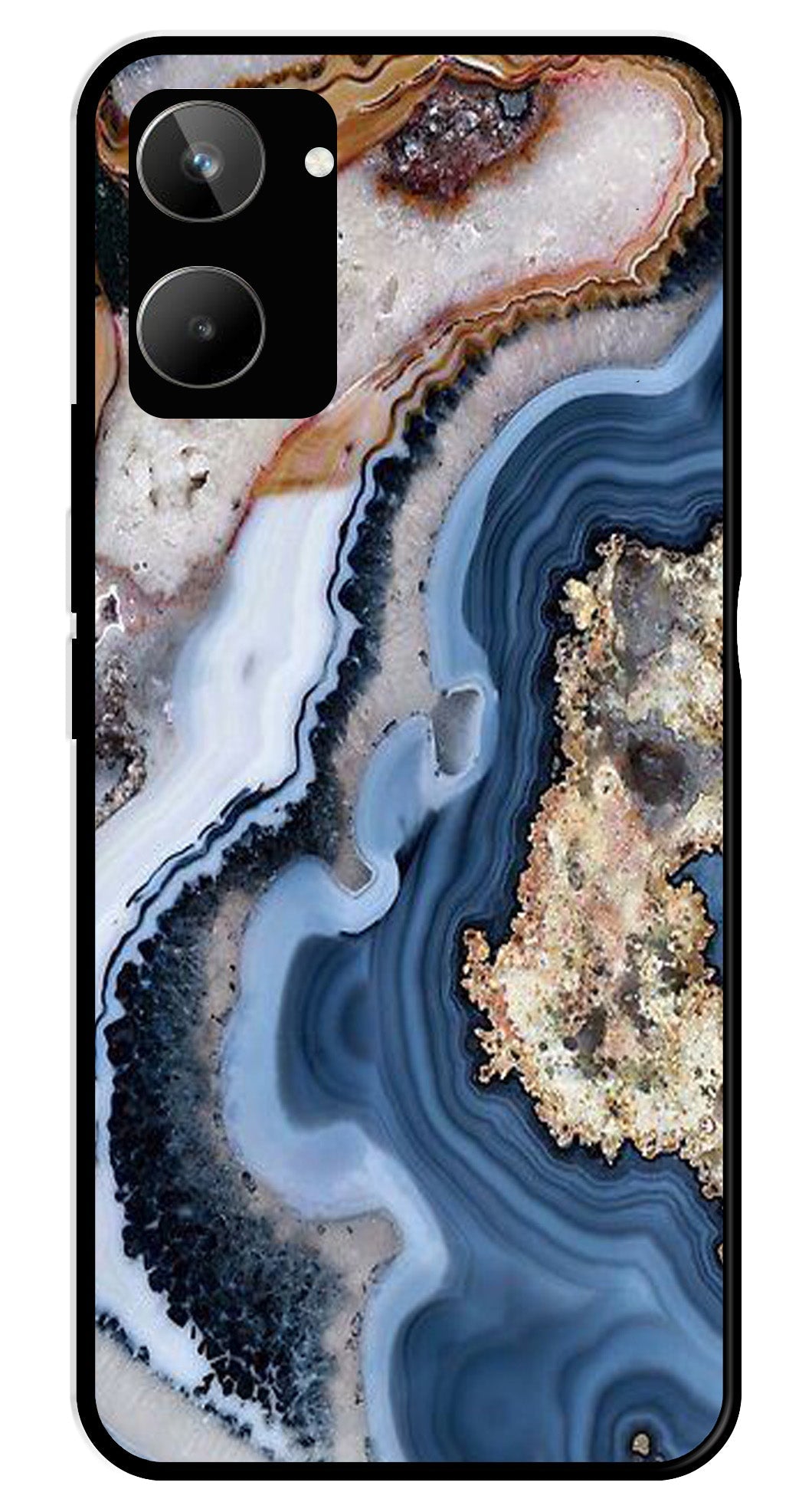 Marble Design Metal Mobile Case for Realme 10 (Design No -53)