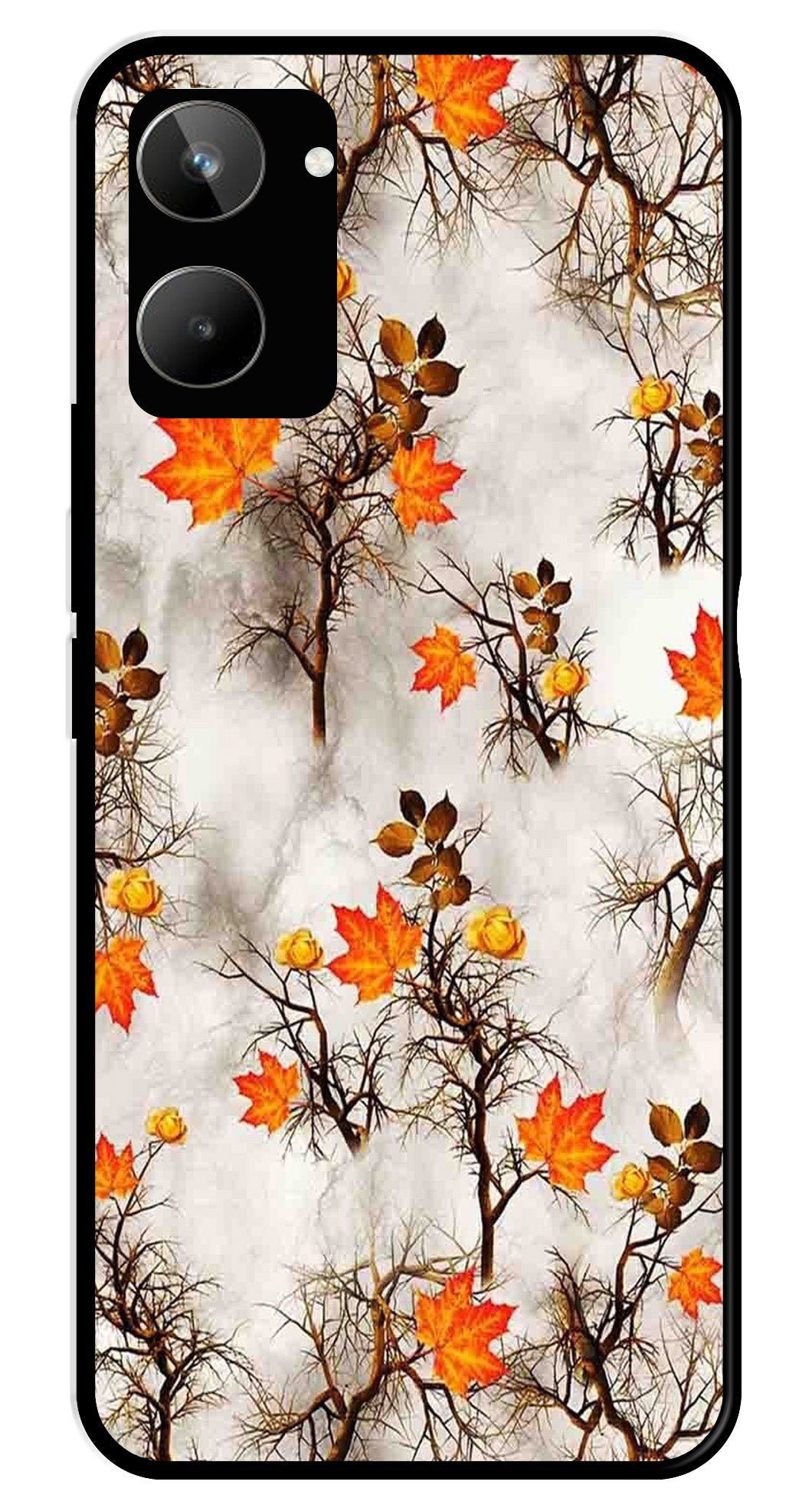 Autumn leaves Metal Mobile Case for Realme 10 (Design No -55)