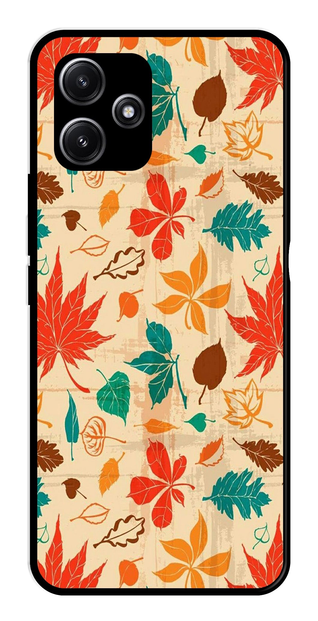 Leafs Design Metal Mobile Case for Poco M6 Pro 5G Leafs Design Metal Mobile Case for Poco M6 Pro 5G (Design No -14)
