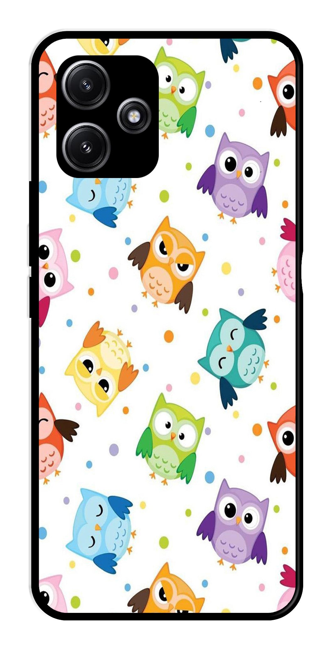 Owls Pattern Metal Mobile Case for Poco M6 Pro 5G Owls Pattern Metal Mobile Case for Poco M6 Pro 5G (Design No -20)