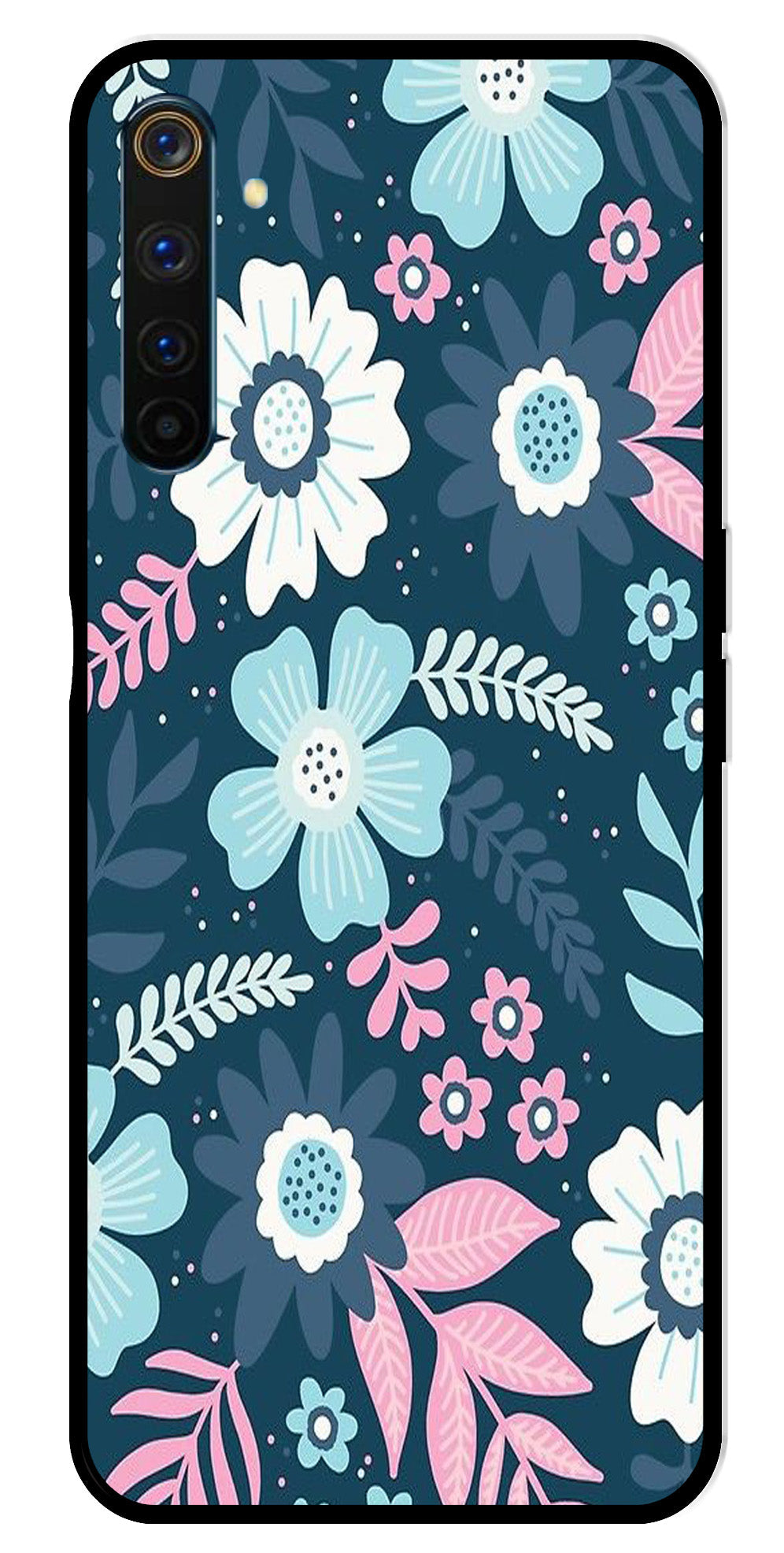 Flower Leaves Design Metal Mobile Case for Realme 6 Pro Flower Leaves Design Metal Mobile Case for Realme 6 Pro (Design No -50)