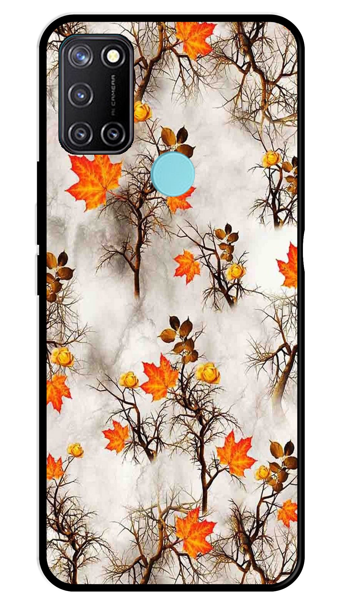 Autumn leaves Metal Mobile Case for Realme C17 (Design No -55)