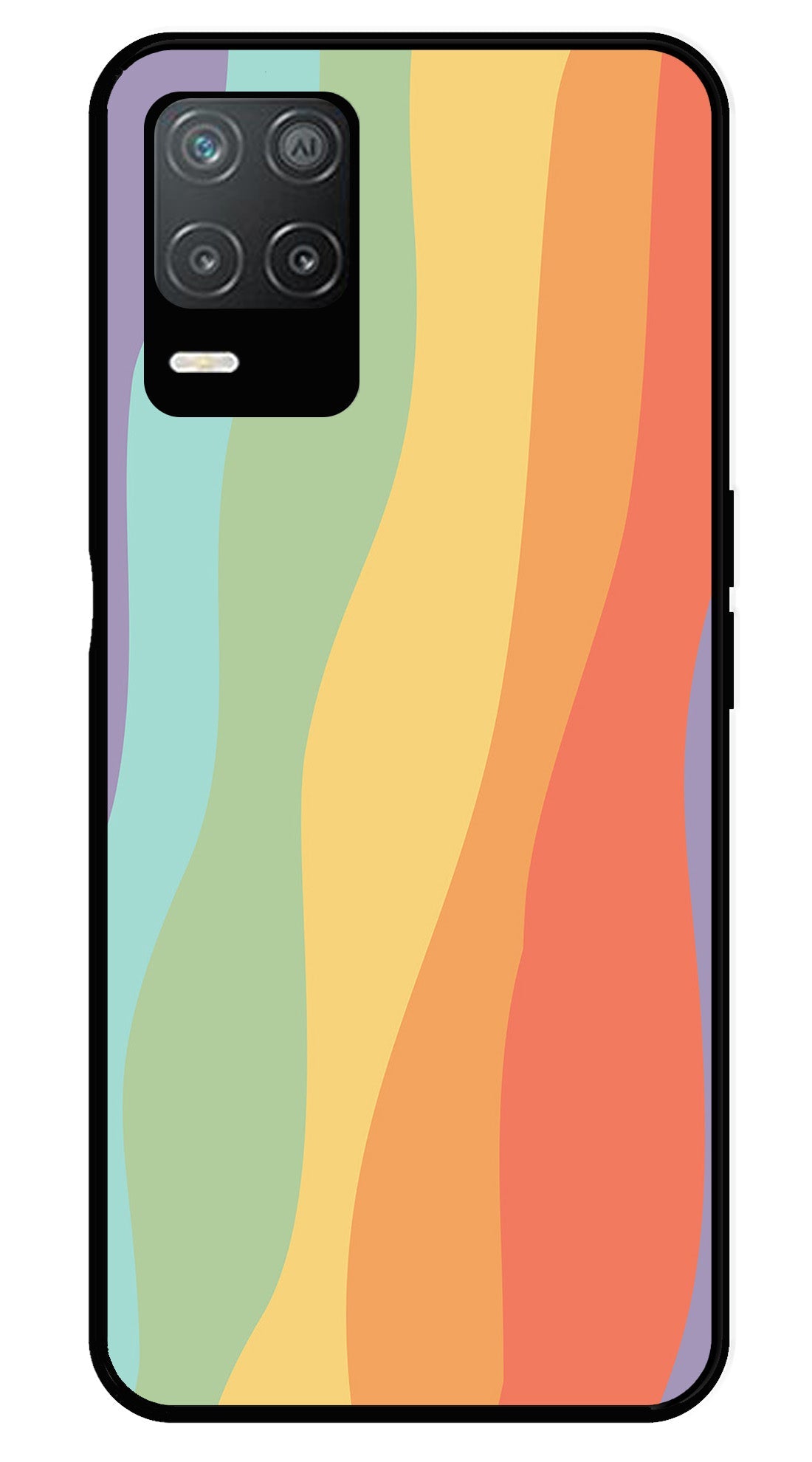 Muted Rainbow Metal Mobile Case for Realme Narzo 30 5G Muted Rainbow Metal Mobile Case for Realme Narzo 30 5G (Design No -02)