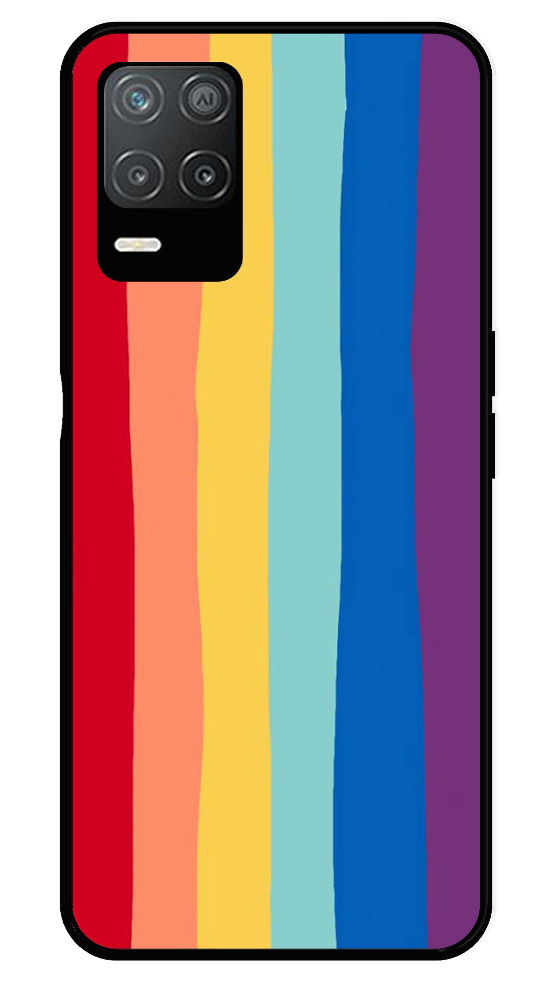 Rainbow MultiColor Metal Mobile Case for Realme Narzo 30 5G Rainbow MultiColor Metal Mobile Case for Realme Narzo 30 5G (Design No -03)