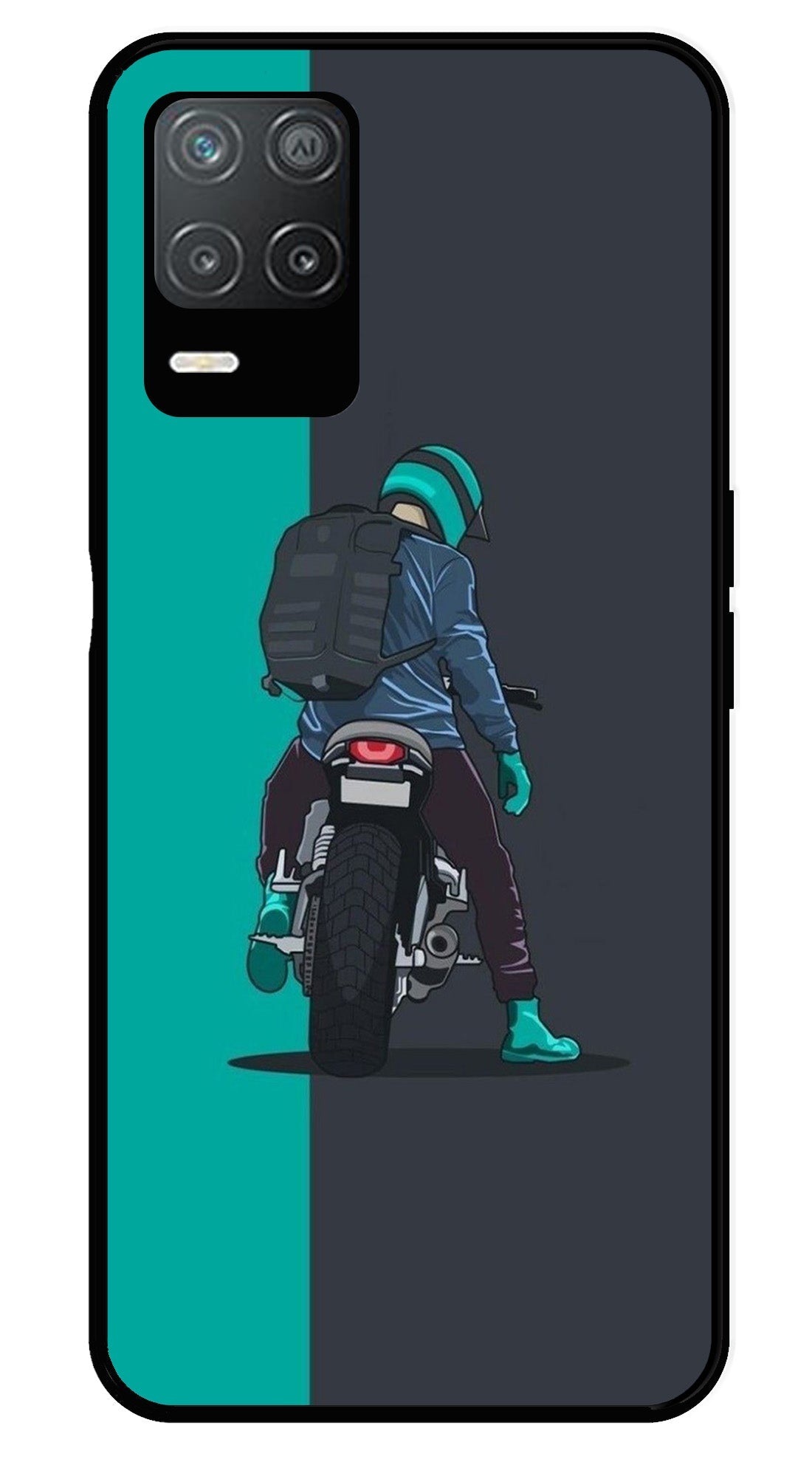 Bike Lover Metal Mobile Case for Realme 8 5G (Design No -05)