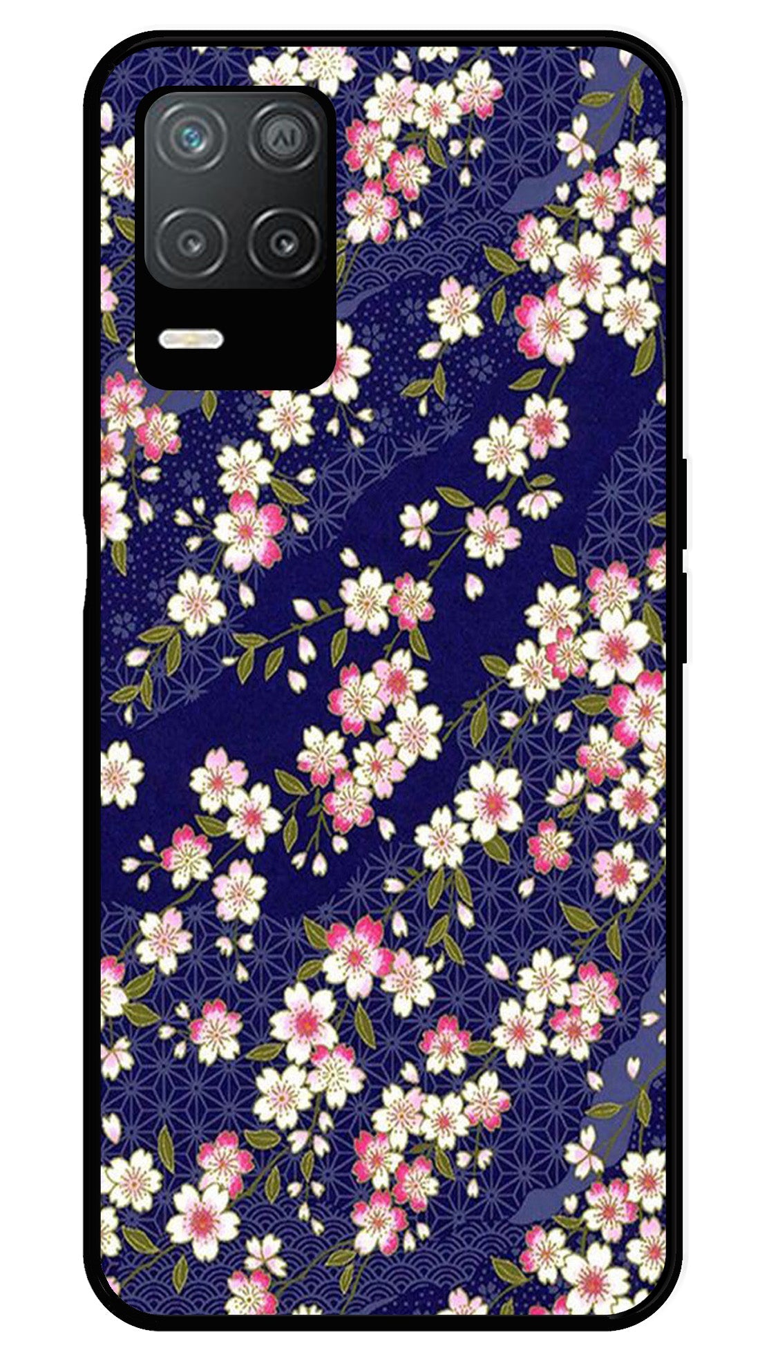 Flower Design Metal Mobile Case for Realme Narzo 30 5G Flower Design Metal Mobile Case for Realme Narzo 30 5G (Design No -25)