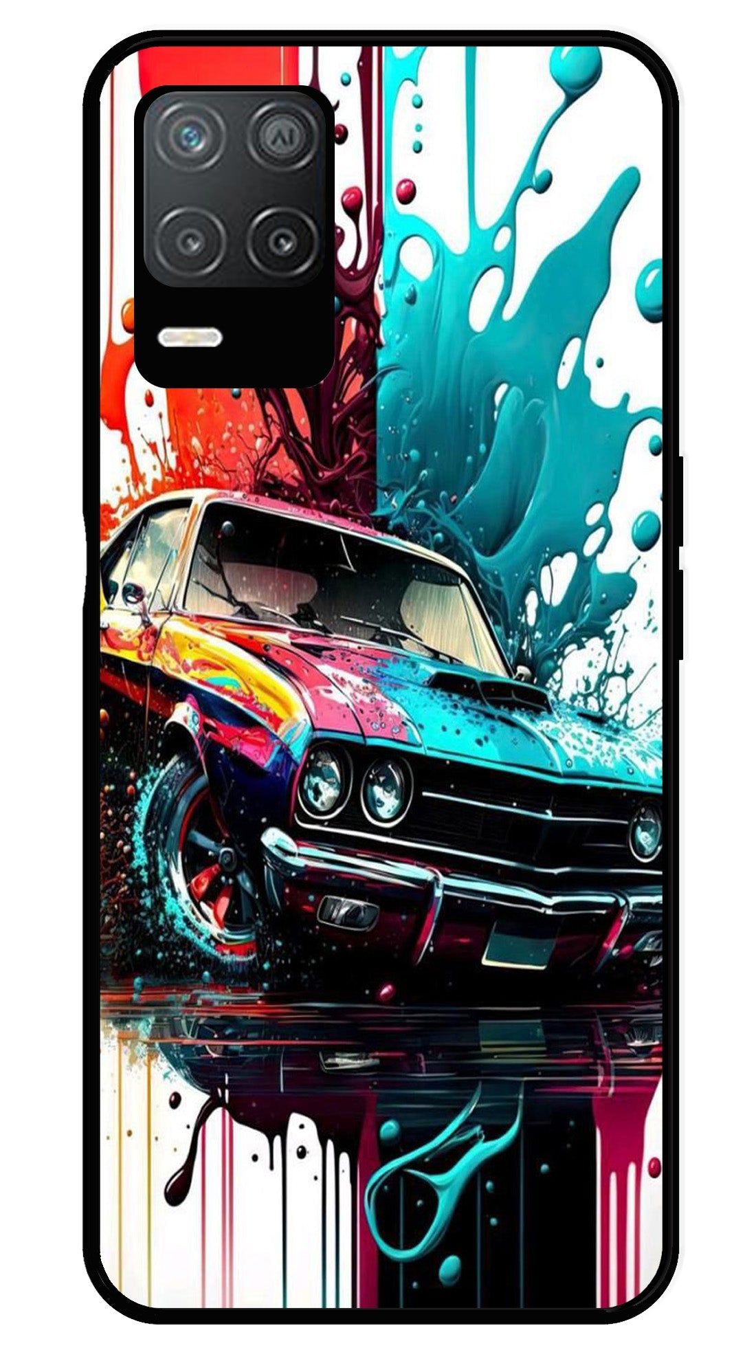 Vintage Car Metal Mobile Case for Realme Narzo 30 5G Vintage Car Metal Mobile Case for Realme Narzo 30 5G (Design No -29)