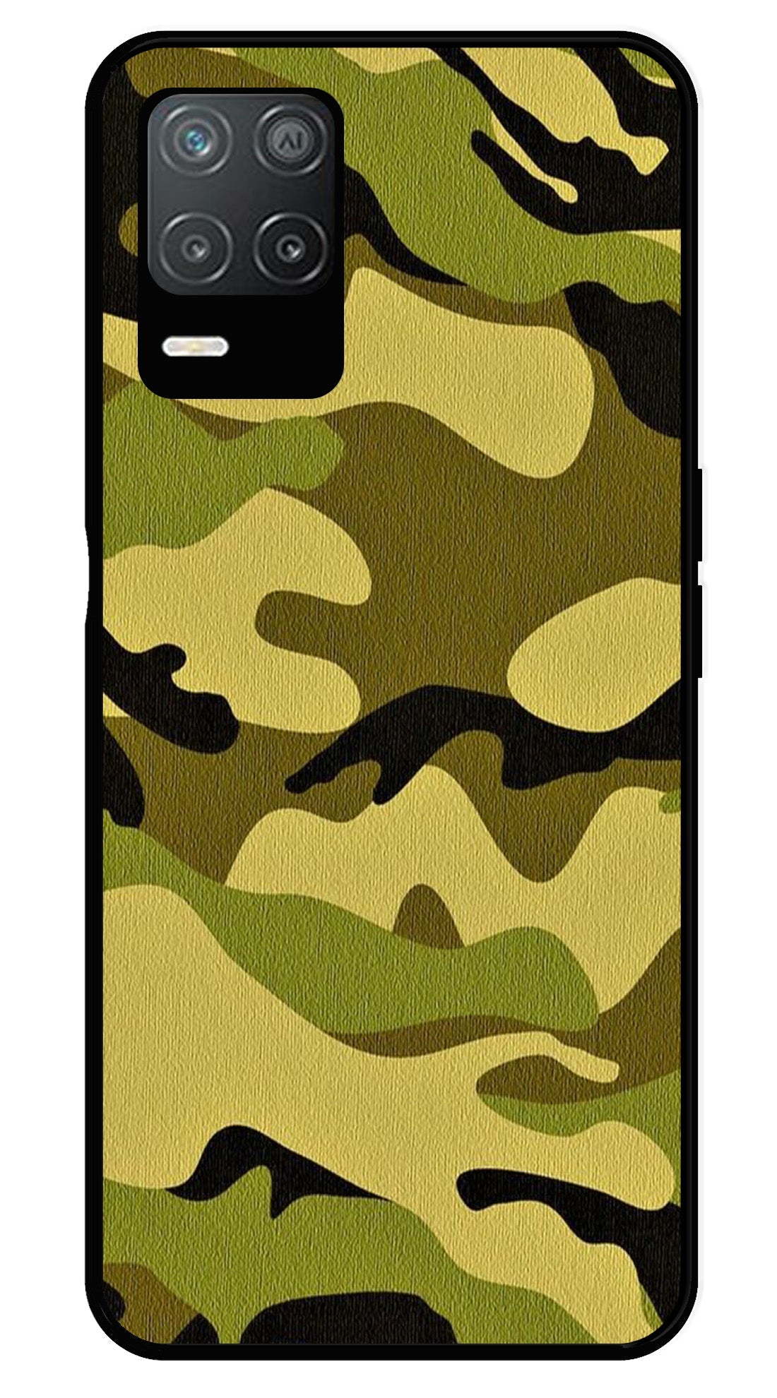 Army Pattern Metal Mobile Case for Realme Narzo 30 5G Army Pattern Metal Mobile Case for Realme Narzo 30 5G (Design No -35)