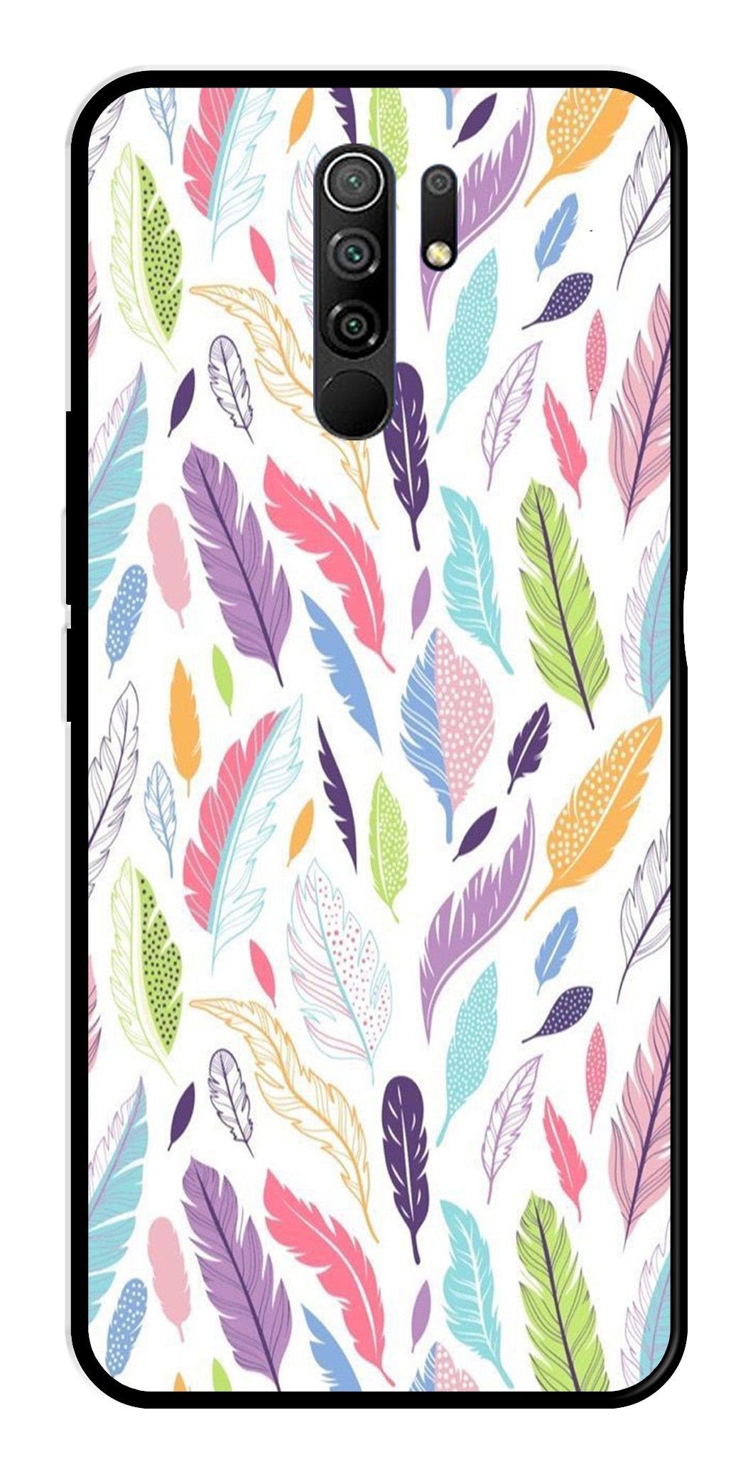 Colorful Feathers Metal Mobile Case for Redmi 9 Prime Colorful Feathers Metal Mobile Case for Redmi 9 Prime (Design No -06)