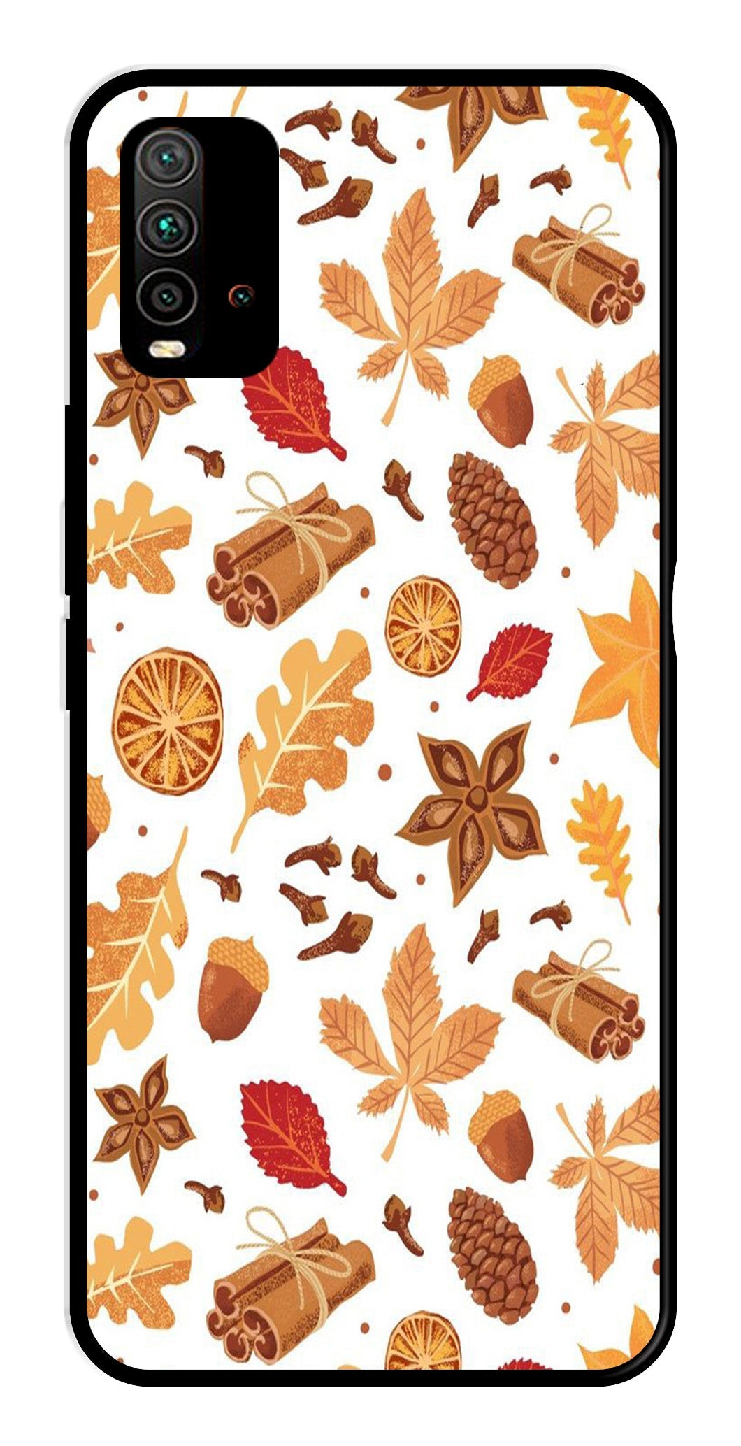 Autumn Leaf Metal Mobile Case for Redmi 9 Power Autumn Leaf Metal Mobile Case for Redmi 9 Power (Design No -19)