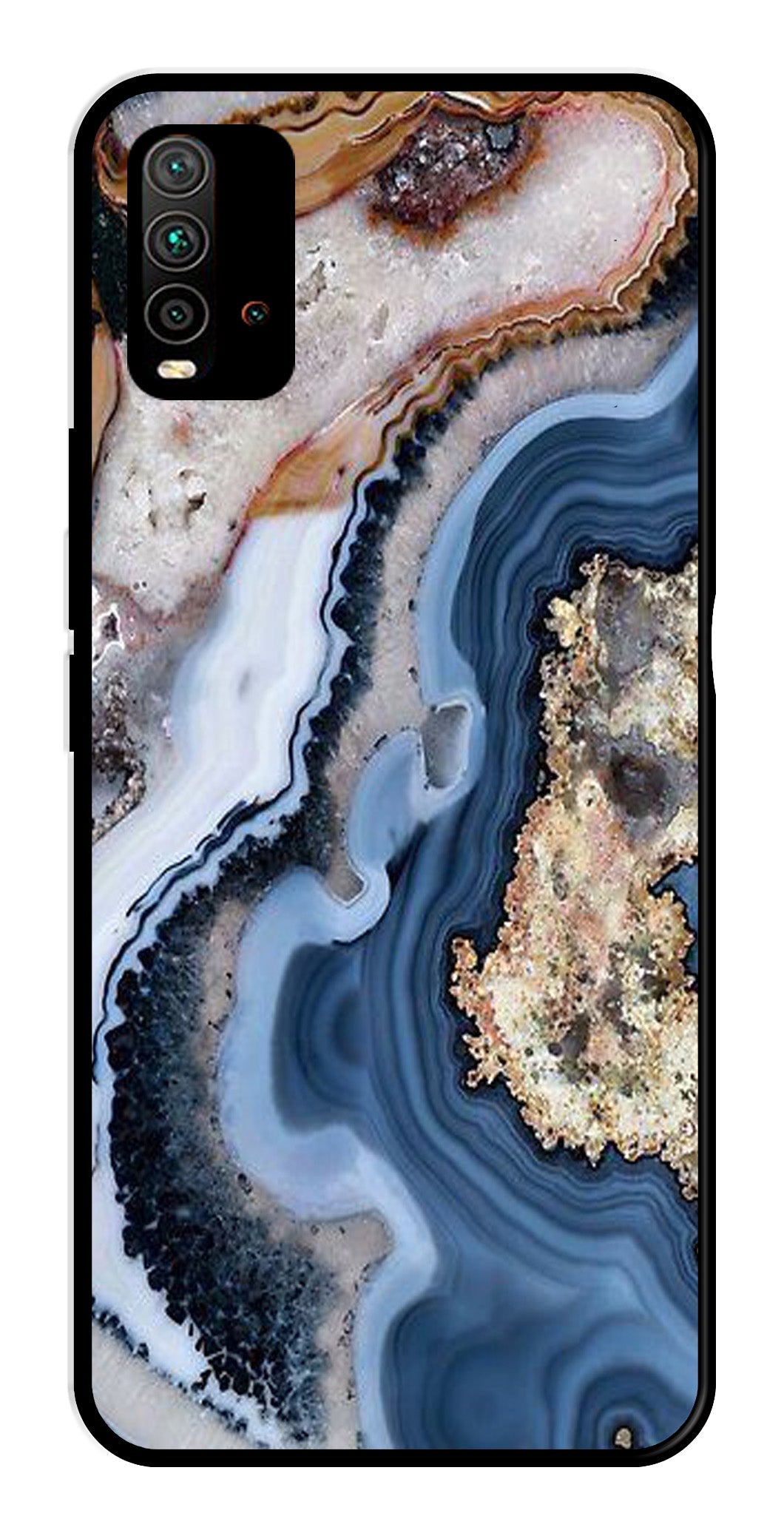 Marble Design Metal Mobile Case for Redmi 9 Power (Design No -53)