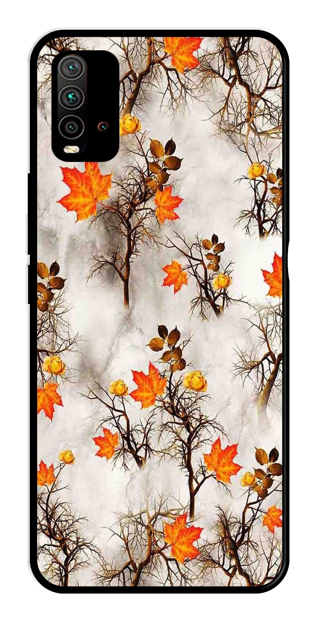 Autumn leaves Metal Mobile Case for Redmi 9 Power Autumn leaves Metal Mobile Case for Redmi 9 Power (Design No -55)