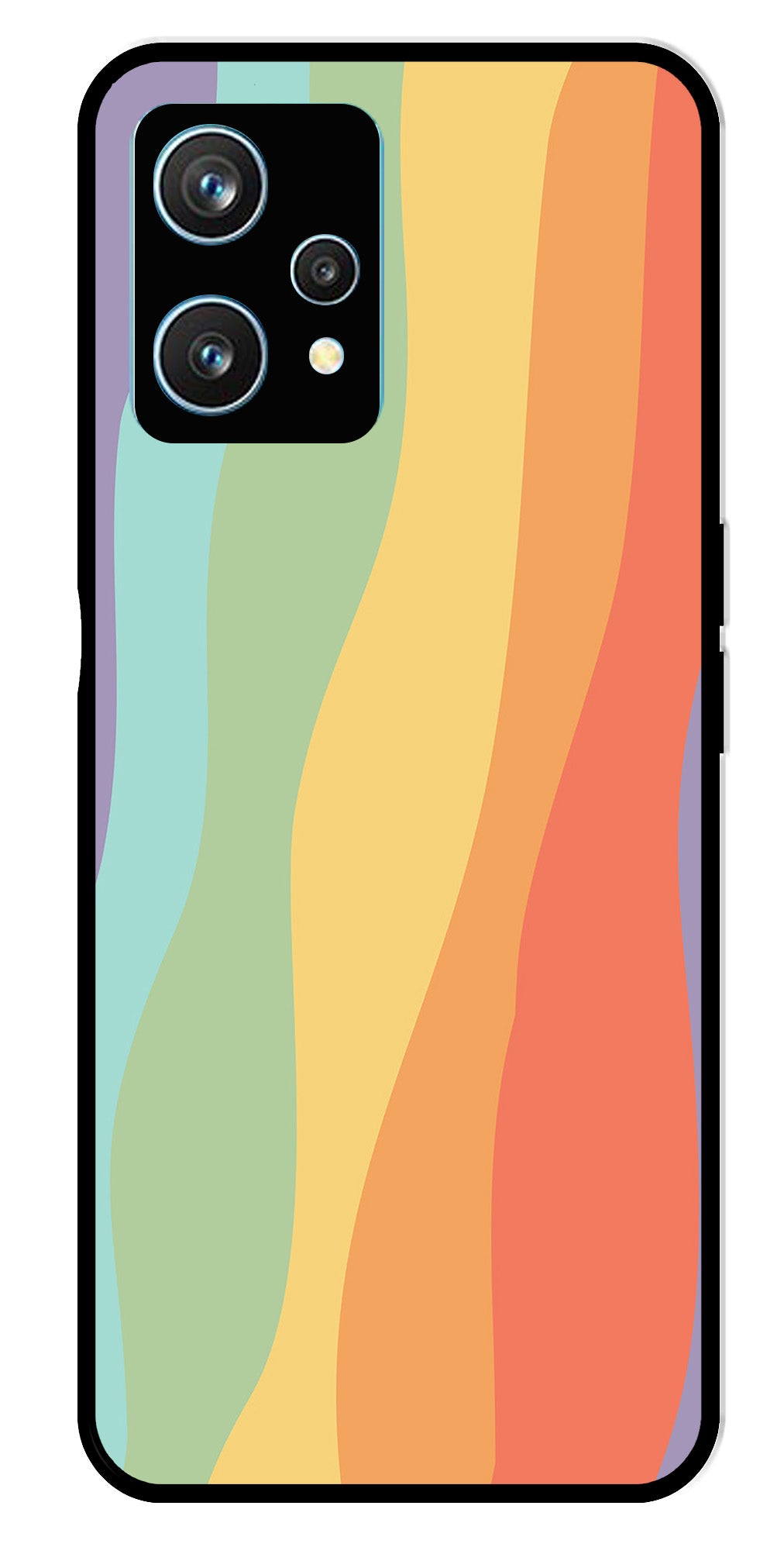 Muted Rainbow Metal Mobile Case for Realme 9 Pro Plus 5G Muted Rainbow Metal Mobile Case for Realme 9 Pro Plus 5G (Design No -02)