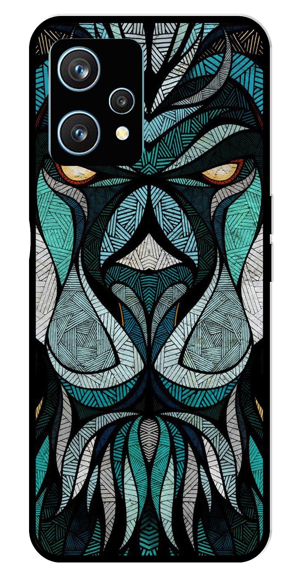 Lion Pattern Metal Mobile Case for Realme 9 Pro Plus 5G Lion Pattern Metal Mobile Case for Realme 9 Pro Plus 5G (Design No -40)