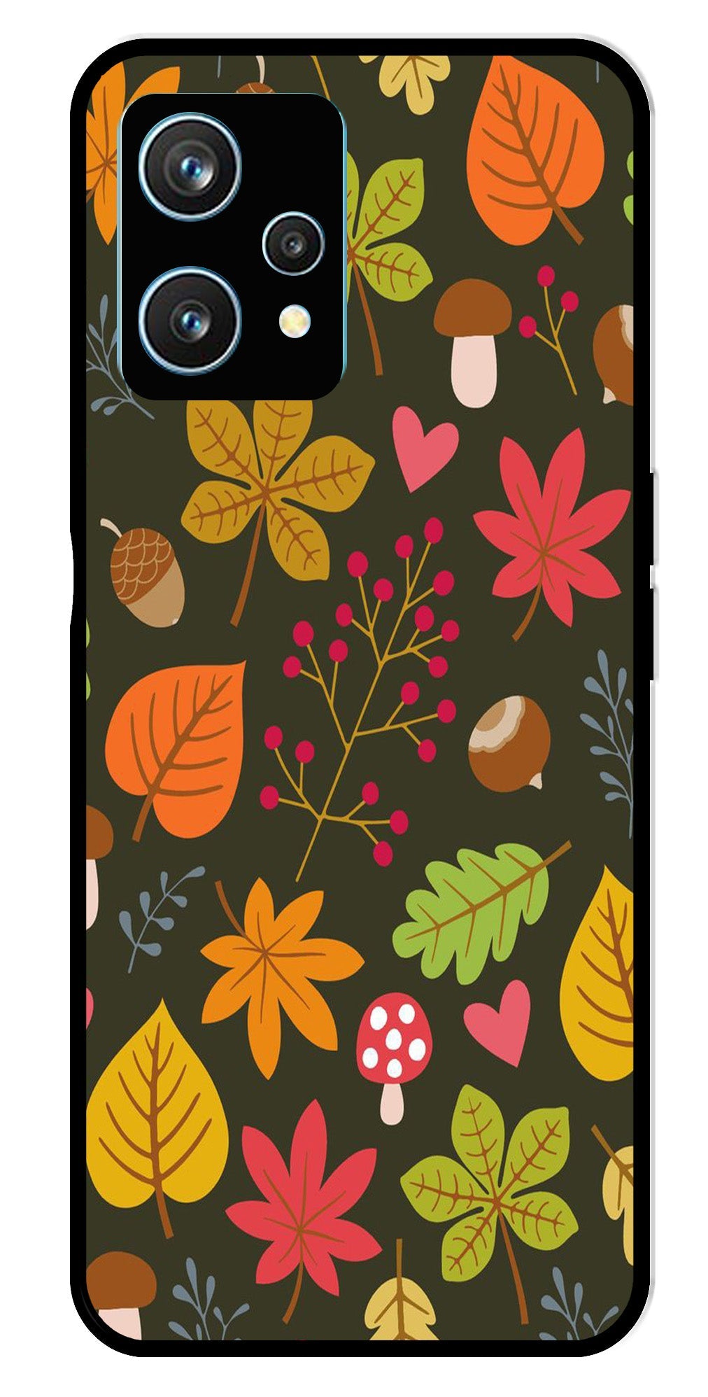 Leaves Design Metal Mobile Case for Realme 9 Pro Plus 5G (Design No -51)
