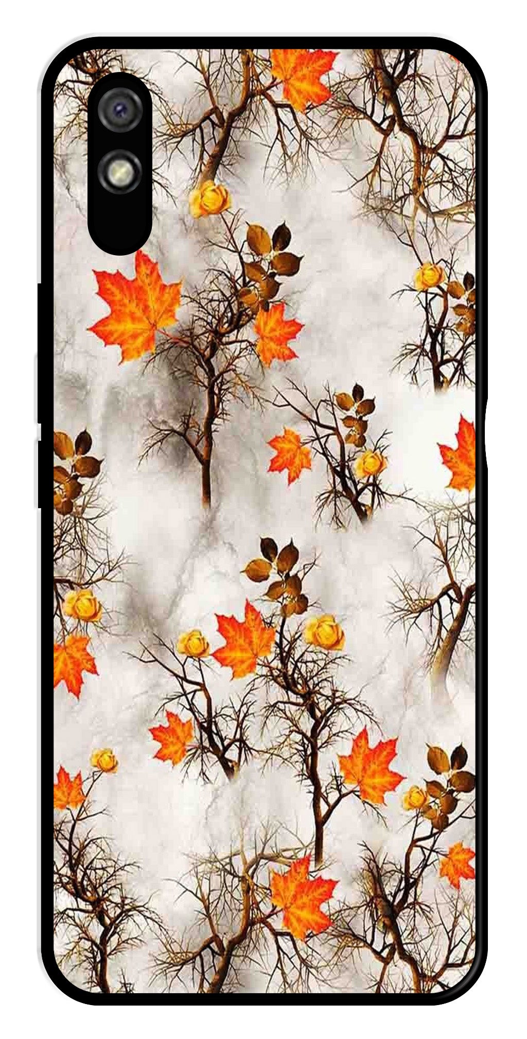 Autumn leaves Metal Mobile Case for Redmi 9a (Design No -55)