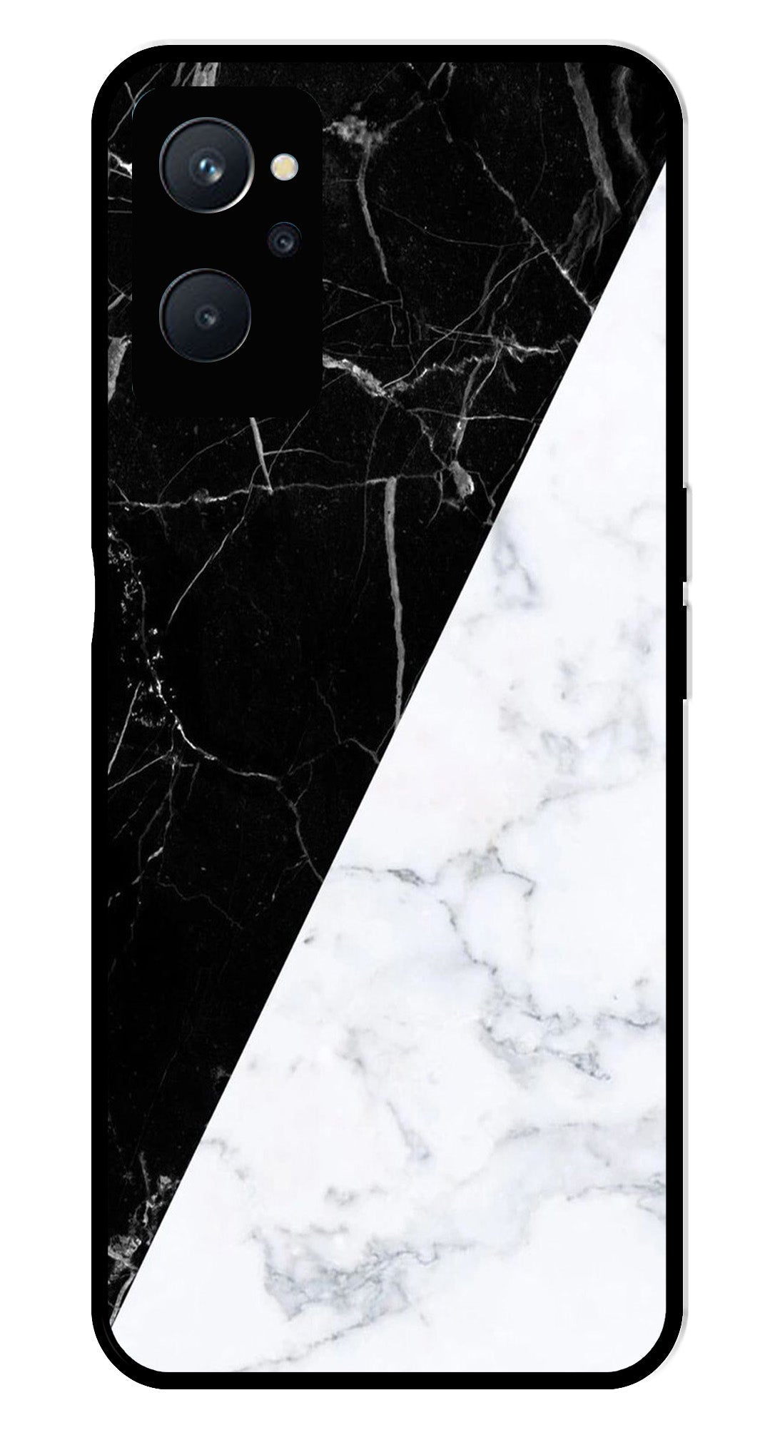 Black White Marble Design Metal Mobile Case for Realme 9i Black White Marble Design Metal Mobile Case for Realme 9i (Design No -09)