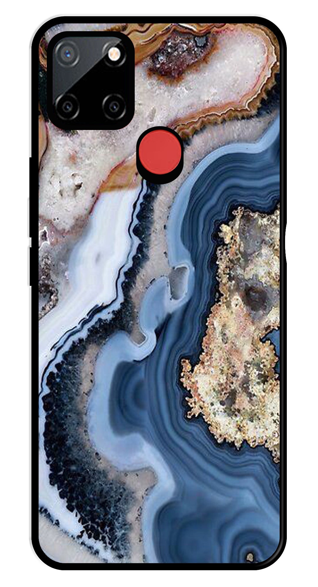 Marble Design Metal Mobile Case for Realme C25 (Design No -53)