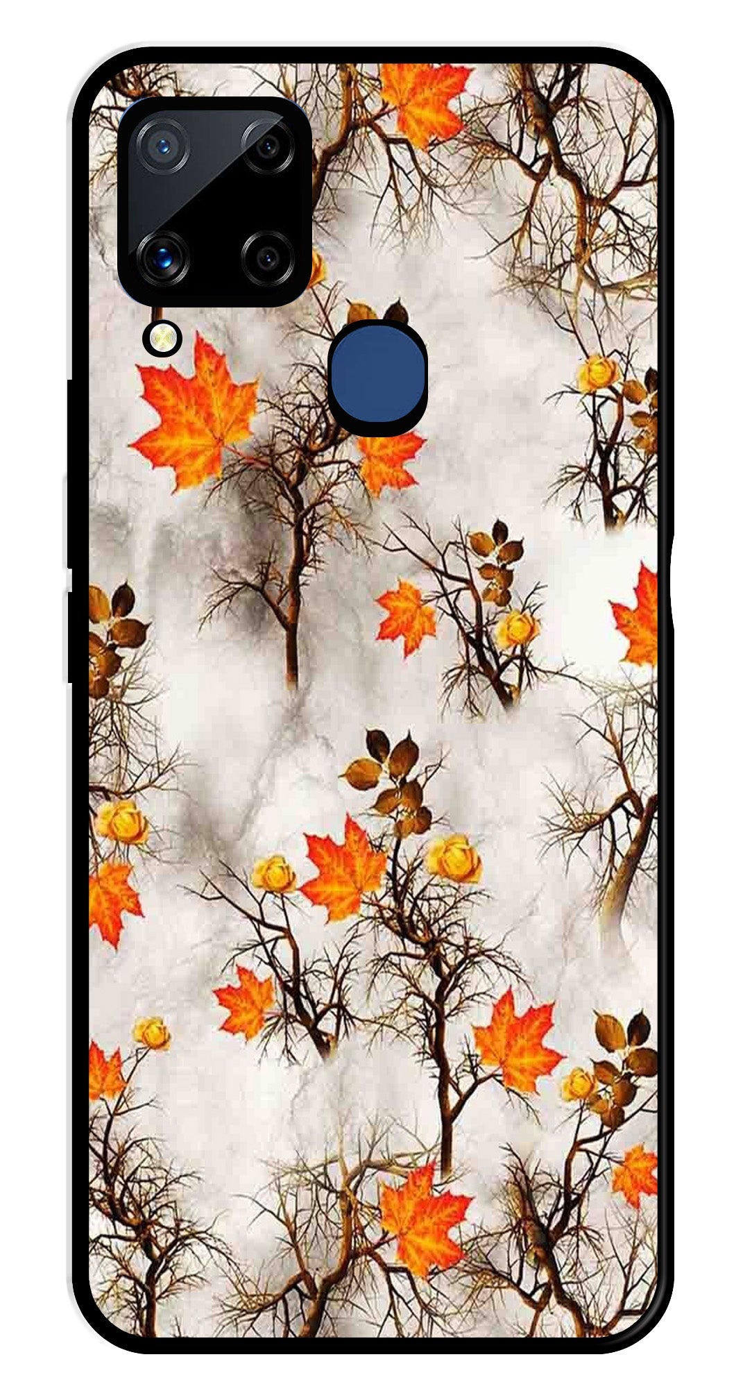 Autumn leaves Metal Mobile Case for Realme C15 (Design No -55)
