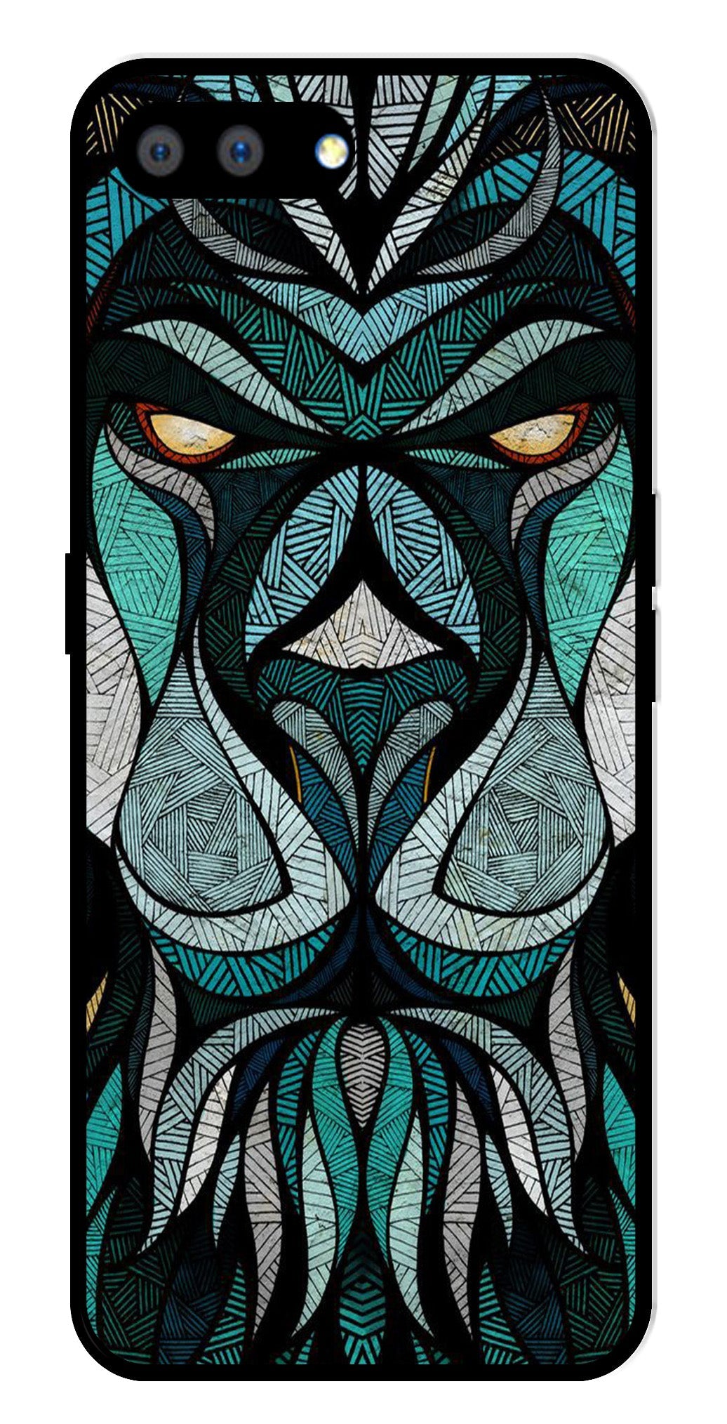 Lion Pattern Metal Mobile Case for Realme C2 (Design No -40)