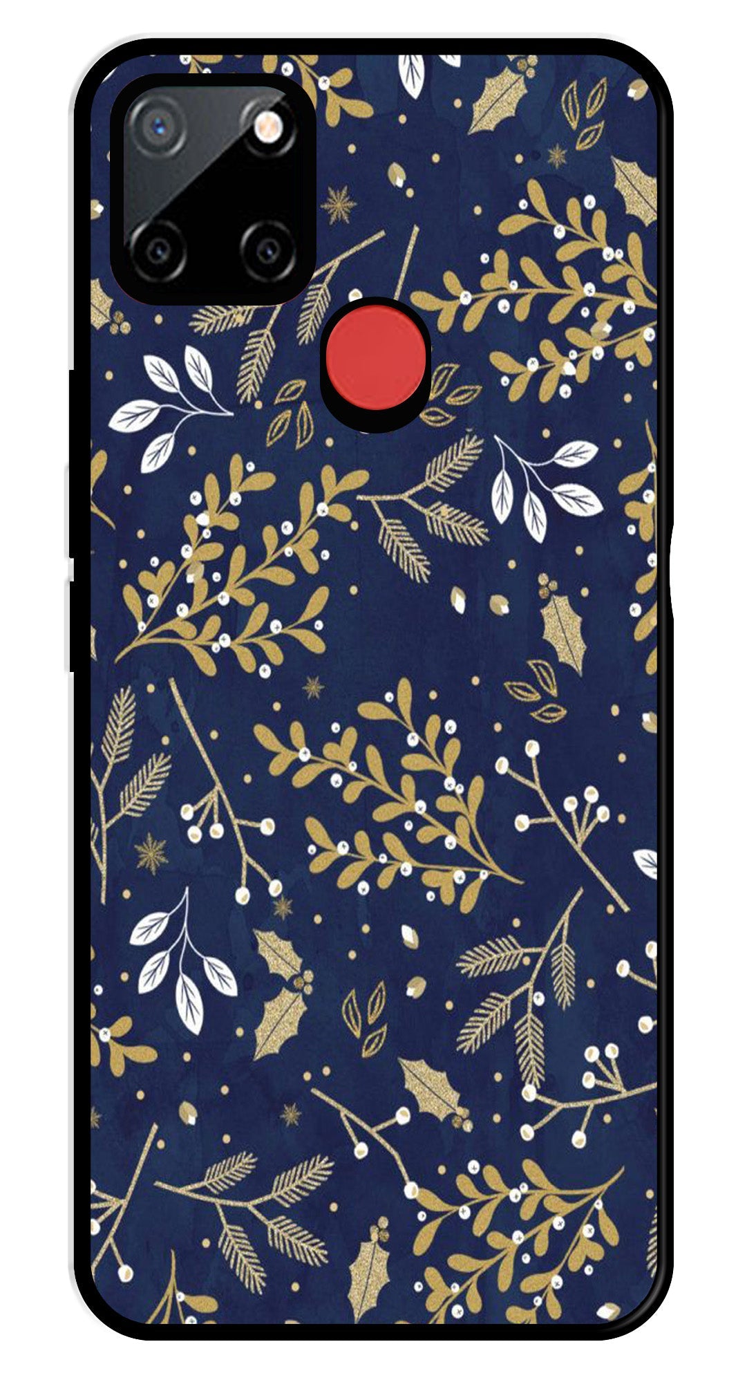 Floral Pattern Metal Mobile Case for Realme C11 (Design No -52)