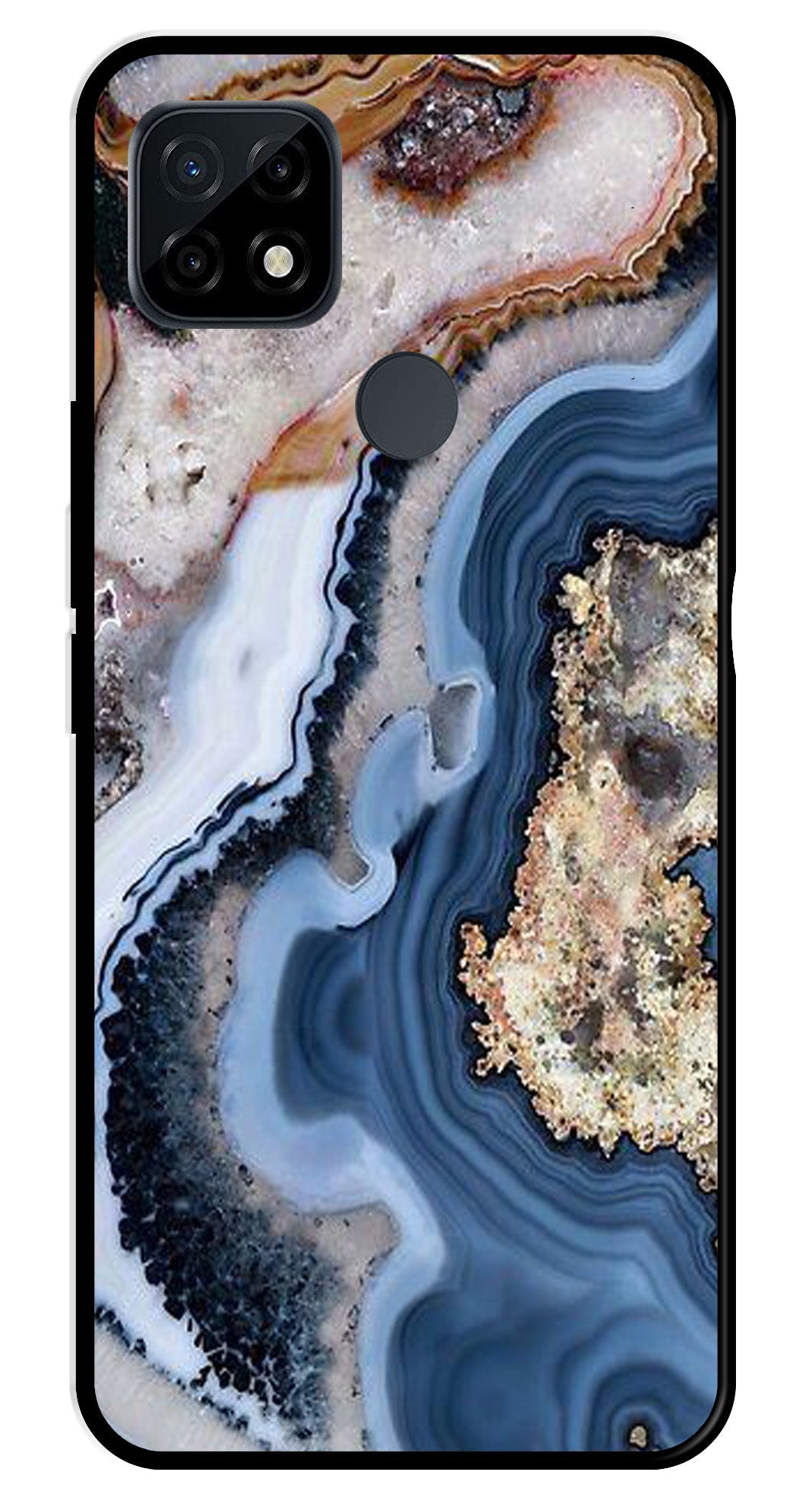 Marble Design Metal Mobile Case for Realme C21 (Design No -53)