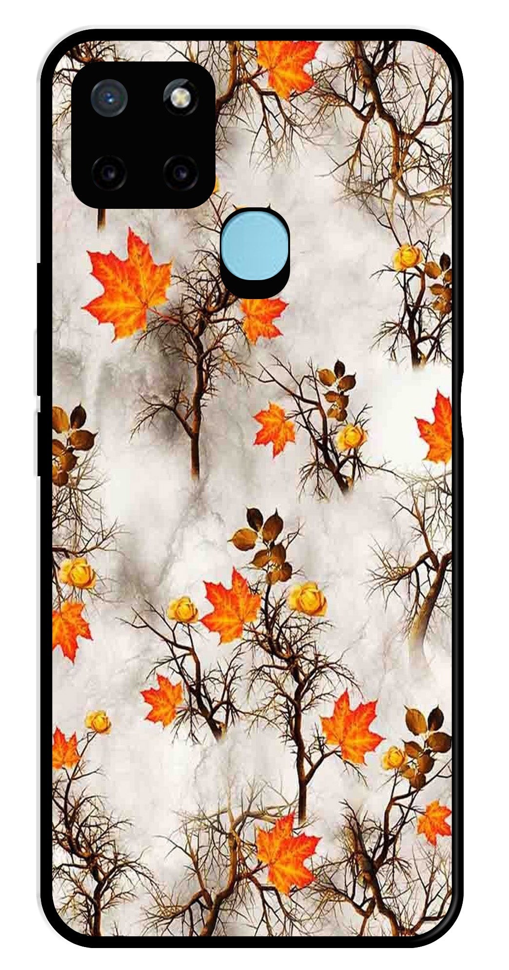 Autumn leaves Metal Mobile Case for Realme C21Y (Design No -55)
